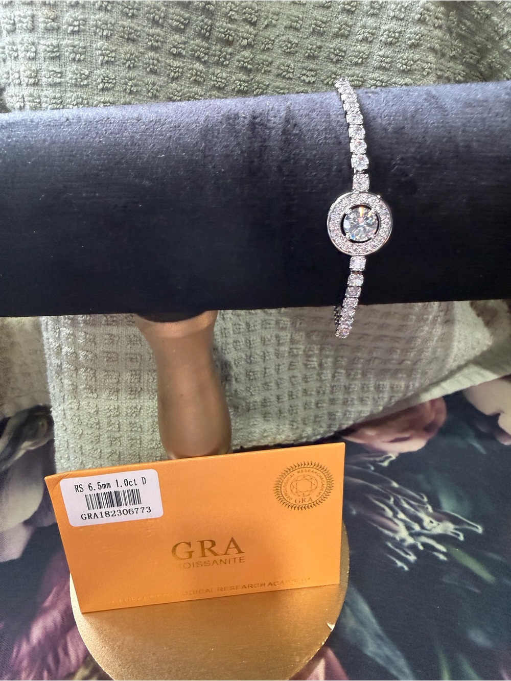 White Silver-Tone Moissanite Tennis Bracelet